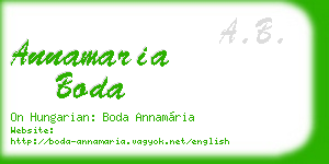 annamaria boda business card